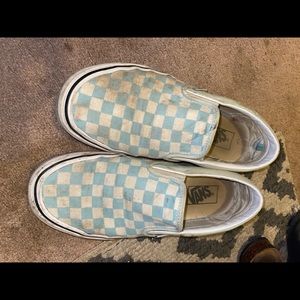 Blue and white checkered vans